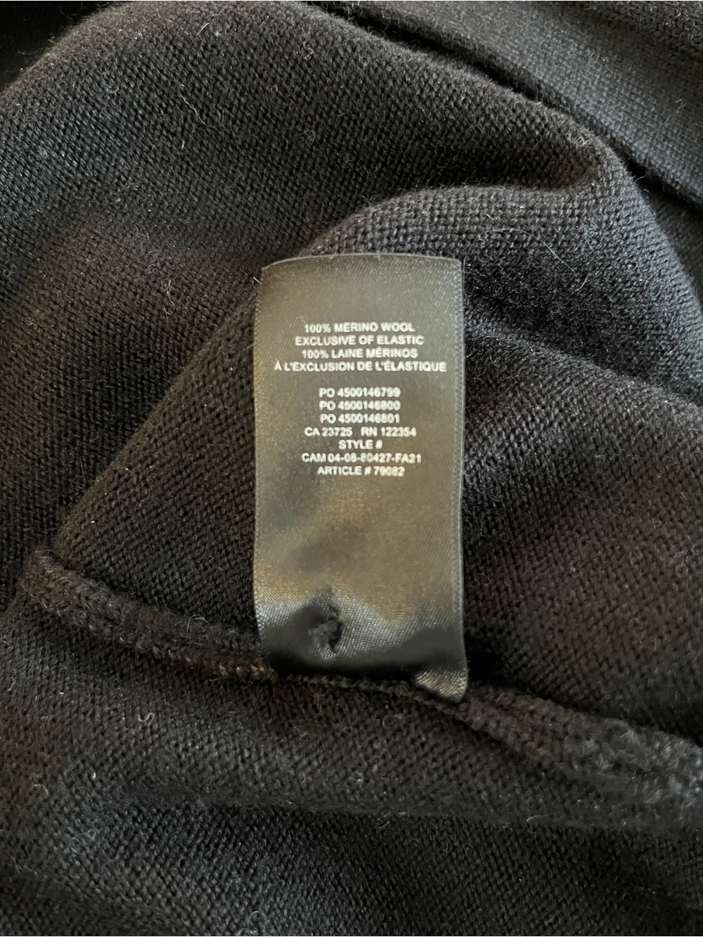 Aritzia Wilfred Utopia Sweater Dress XS Black Merino Wool V-Neck Button Front - Picture 7 of 7